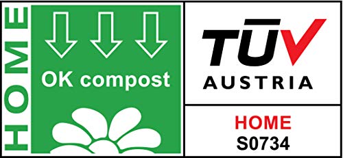 TSP Bio-abbaubare Hundekotbeutel mit Henkeln - OK compost HOME zertifiziert - 100% heim-kompostierbar und biologisch abbaubar - Gross & Extra Dick (18µm), (18 Rollen (252 Beutel))