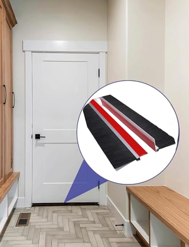 Guarnizione per porta in lega di alluminio, kit di spogliatura resistente alle intemperie per casa, garage e porte industriali (9 cm) - Efficace paraspifferi