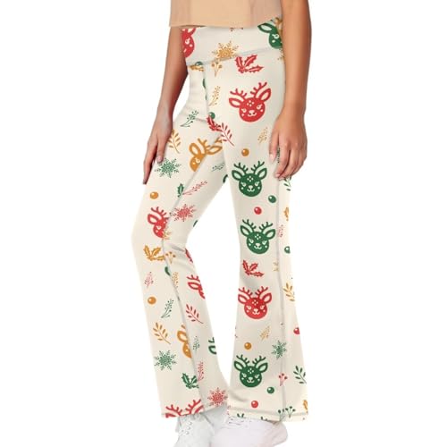 Image of Girls Flare Leggings Cute Bell Bottoms for Teen Girls Wide Leg Sweatpants for 5-14 T