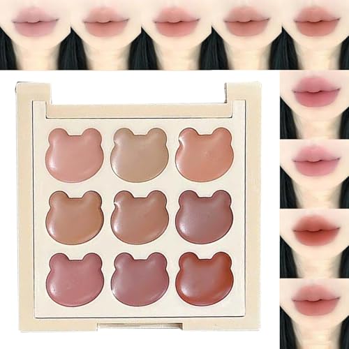 Paleta De Colores De Labios De Colores Fuertes Y, Paleta De Brillo De 9 Colores De Labios Para Mujeres | Colores Versátiles De Cosmetics De Moda Con Alta Pigmentación Para Fechas, Reuniones