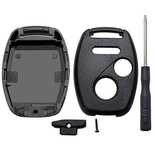 2+Panic Buttons Replacement Key Fob Case Fit for Honda 2003-2007 Accord 2005-2006 CR-V Ridgeline Civic Remote Control Key Combo Keyless Entry Car Key Shell Casing Blank Without Blade (2+1 Buttons)