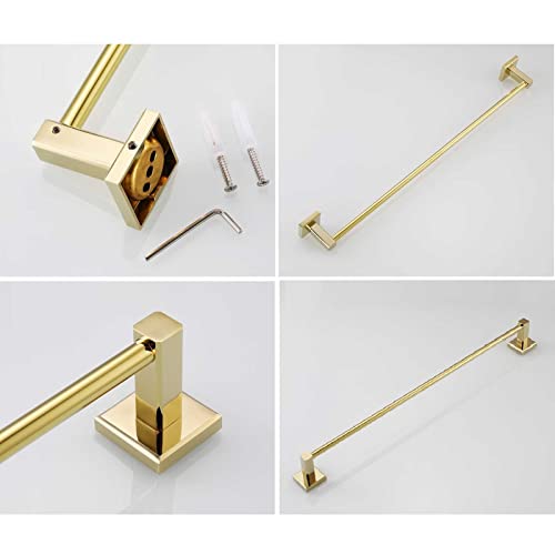 Porte-serviettes en laiton or brossé sans perçage 45cm - 6