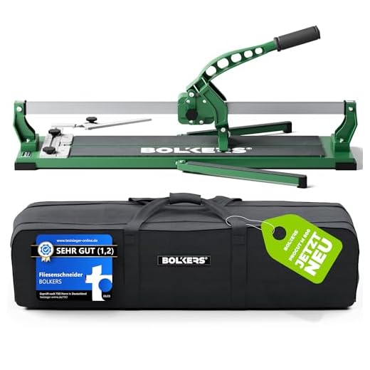BOLKERS® ProCut M 800 Fliesenschneider - Fliesenschneider 800mm Schnittlänge - präzise Schnitte dank Wolframcarbid-Schneidrad mit Kugellager - Flisenschneidmaschine mit magnetischem Brechstempel