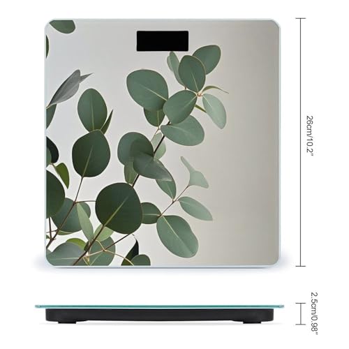 Báscula digital para baño con hojas de eucalipto miniatura 2