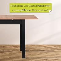 smart Esstisch 90 x 60 cm Asteiche, Küchentisch ausziehbar bis 130 cm – Ansicht 6