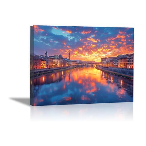 Toile colorée au coucher du soleil solution idéale pour raviver les murs blancs