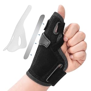 Thumb Splint Brace for Men and Women Right and Left Hand – Spica Splint, CMC Thumb Brace with Thumb Support, for Arthritis, Tendonitis, Carpal Tunnel Pain Relief and Thumb Sprain, Black