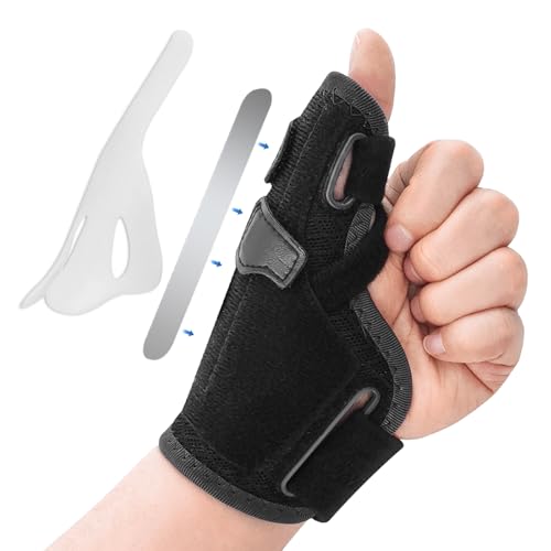 Thumb Splint Brace for Men and Women Right and Left Hand – Spica Splint, CMC Thumb Brace with Thumb Support, for Arthritis, Tendonitis, Carpal Tunnel Pain Relief and Thumb Sprain, Black