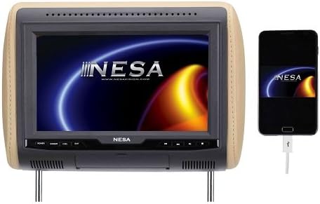 NESA NPM101HDPL 10.3-in Preloaded Universal Headrest Monitor w/built-in HDMI/USB/Mobile Hi-Definition Link 1080p Media Player (3-Interchangeable Skins: Beige/Black/Gray)