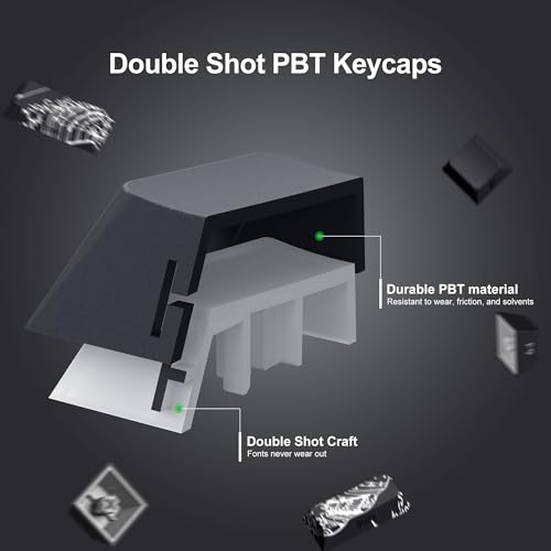 XVX Shine Through Keycaps - Double Shot PBT Keycaps 60 65 75 100 Percent, Side Print Key caps Custom 131 Keys Set, Dye Sub Wave of Kanagawa Key caps for Mechanical Keyboards - Thumbnail 4