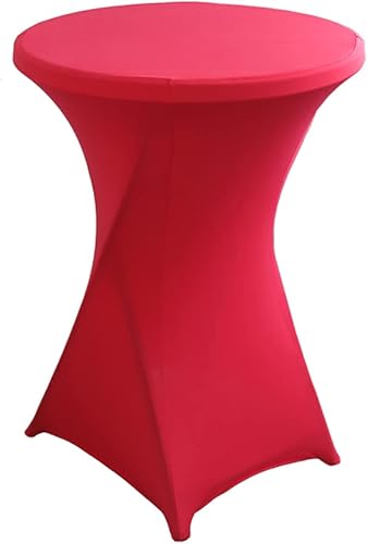 Mantel Highboy de elastano elástico redondo de 30 pulgadas y 32 pulgadas para mesa de cóctel, esquinas cuadradas (30-32 pulgadas de diámetro x 43