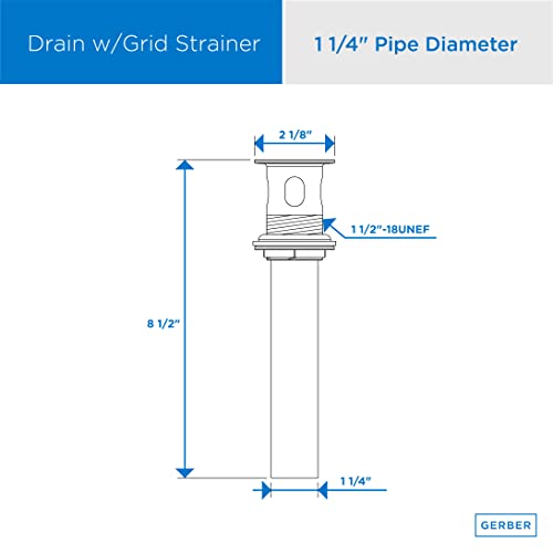 Danze DA505084BN 1-1/4-Inch Metal Grid Strainer Assembly with Overflow by GERBER - Image 3