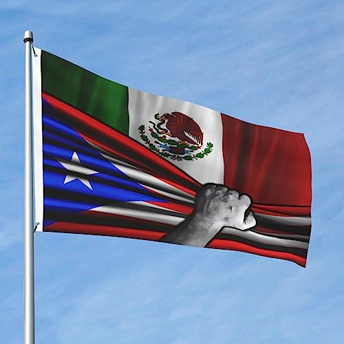 Puerto-Rico Puerto Rican And Michoacan Mexican Mexico Flag Flag 2x3 Ft Outdoor Flag Double-Sided Print Garden Flag Welcome Flag House Yard Decoration Banner