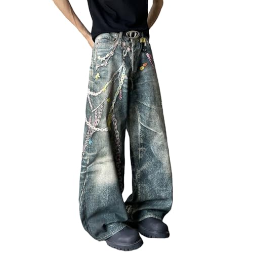 Men's Baggy Jeans Y2k Loose Fit Printed Denim Skater Pants Women Hip Hop Streetwear Wide Leg Trousers2