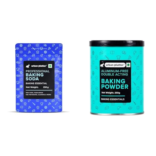 Image of Urban Platter Baking Soda, 250g + Urban Platter Aluminium-Free Baking Powder, 250g (Double-Acting Leavening Agent | Perfect for Fluffy