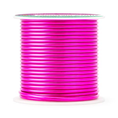 Image of Mandala Crafts 13 Gauge Hot Pink Anodized Aluminum Craft Wire, 60 FT | Colored, Flexible, Bendable, for Bonsai, Armature, Sculpting, Wire Wrapping, Jewelry Making, Weather & Tarnish Resistant
