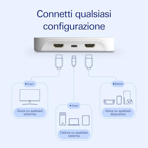 Game Capture Neo - scheda di acquisizione portatile USB 4K60 HDR passthrough, registrazione video 1080p60 – PS5|Xbox|Nintendo Switch 2|iPhone - OBS, Quicktime ecc. - portatile|PC|Mac|iPad - Webcam - Immagine 4