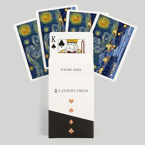 Lantern Press Wyoming, Starry Night, Juego de 52 Cartas Poker miniatura 6