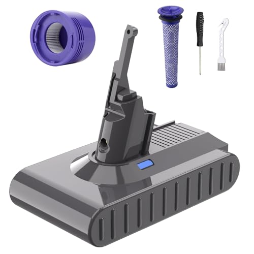 Image of Battery Replacement for Dyson V8 21.6V Li-ion Compatible with SV10 Battery 215681 V8 Animal /Absolute /Fluffy /Motorhead /Carbon Fiber Cord-Free Handheld Vacuum