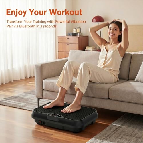 Image of Vibration Plate Exercise Machine, Vibrating Plate for Lymphatic Drainage, Shake Plate Whole Body Vibration Plate Platform, Fitness Equipment for Weight Loss Fat Burner for Women Men