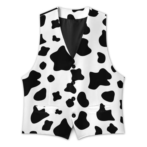 Cow Print Funny Men's Formal Suit Vest Casual Business Dress Waistcoat Printed Vest Slim Fit2