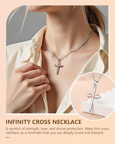 Infinity Cross Necklace for Women, Easter Mothers Day Confirmation Gifts2