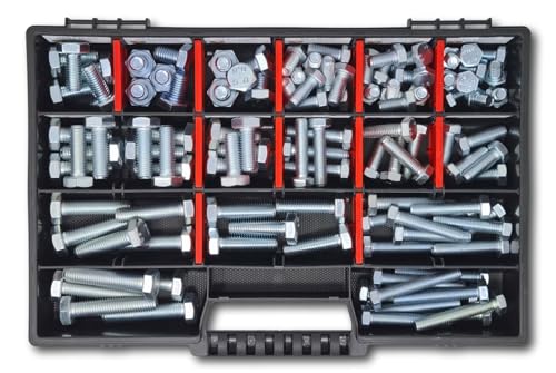 Sechskantschrauben Sortiment M8-M10 // 10mm-50mm 110 tlg. Schraubenbox DIN 933 Vollgewindeschrauben Maschinenschrauben Gewindeschrauben Sechskantschrauben