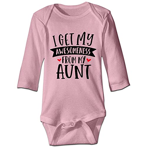 DOQOSESHY I Get My Awesomeness from My Aunt Baby Bodysuit Short Sleeve/Sleeveless/Long Sleeve Toddler Outfits, 3 Months