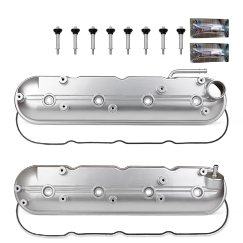 MITZONE Valve Cover Set Compatible with Chevy Silverado Sierra Express Savana Avalanche Suburban Trailblazer Tahoe Yukon Escalade 4.8 5.3 6.0L Camaro Corvette CTS-V Firebird GTO 5.7 6.0L 6.2L V8 by MITZONE - Used condition - US$65.14