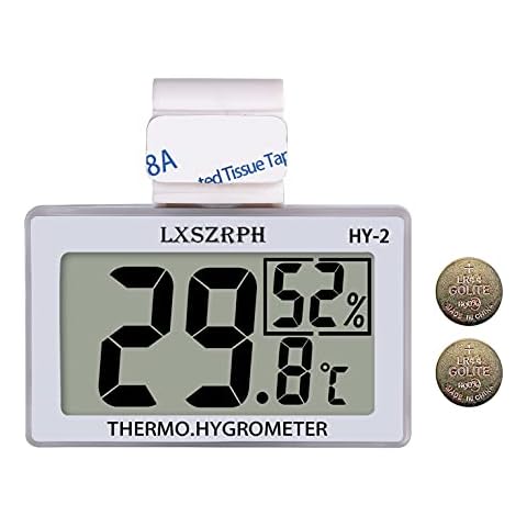 GXSTWU Reptile Hygrometer and Thermometer High LCD Display Temperature Humidity Meter Gauge with Hook for Reptile Tanks, Terrariums, Vivariums (1pack) Cover