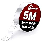 shinfly NOT-B01 - Doppelseitiges Klebeband Extra Stark, 5M Nano Klebeband Doppelseitig Transparent Tape Spurloses, Waschbares Beidseitiges klebeband für Home Office