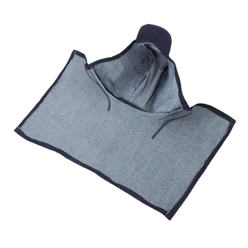 DINHEAROM Protective Denim Shawl Hood Cap for Sandblasting and Cutting Windproof Work Integrated Design for Woodworking and Labor Tasks Fit for Men and Women