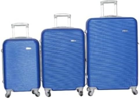 Hard Outer Shell Travel Luggage Set - 3 Piece (BLUE)