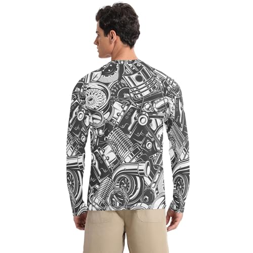 Men's Rash Guard Shirts, Bathing Suit UPF 50+ Long Sleeve Swimsuit Top S-XXL2