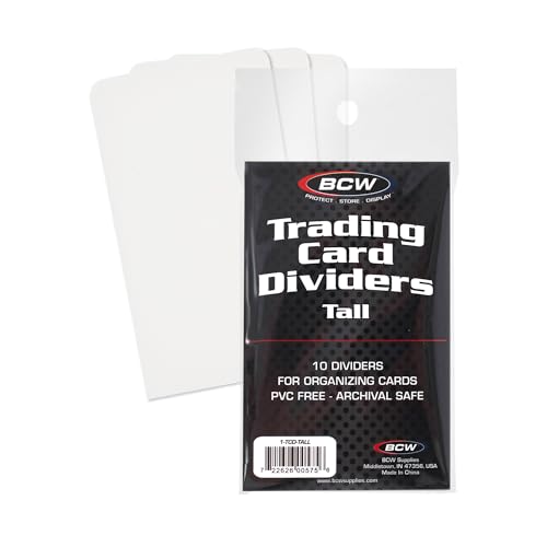 Intercalaires de cartes à collectionner BCW séparateurs plastique rigide TCG