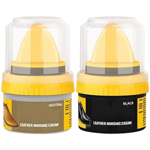 Kit de cirage à chaussures Kit de nettoyage de chaussures Kit de nettoyage de bottes en cuir 2 pièces cirage à chaussures transparent et noir pour cuir 50ML cirage à chaussures en cuir cirage à chauss