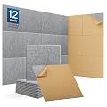 12Pack Acoustic wall Panels Panels 0.4" x 12" x 12" Soundproof Wall Panels Noise High Density Sound Dampening Panels Panels for Home Office Recoding Studio with self Adhesive Acoustic Panels.