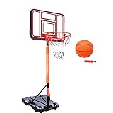 XCJJ Basketballständer In-Ground Basketball Goal - Höhenverstellbarer Basketballkorbsystemständer mit Rädern für Kleinkinder, Kinder, tragbarer, hebbarer Basketballständer