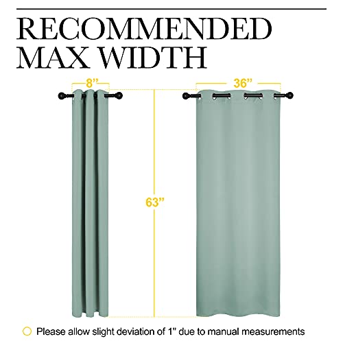 Image of NICETOWN Small Window Curtains for Bedroom, Seafoam Green Window Treatment Thermal Insulated Solid Grommet Room Darkening Drapes for Kitchen Home Office (Set of 2, W42'' by L63'' Each Panel)
