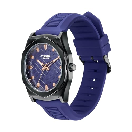 Image of Sonata Poze 8 Quartz Analog with D.Blue Dial D. Blue Silicon Strap Watch for Men - SP70107NP01W