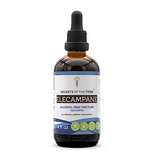 Secrets of the Tribe Elecampane Alcohol-Free Liquid Extract Elecampane (Inula Helenium) Dried Root Tincture Supplement (4 FL OZ)