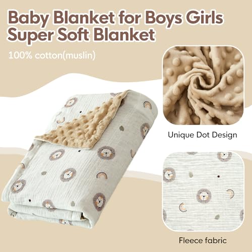 Qsteheml Baby Blanket For Boys Girls Super Soft Blanket,Fluffy Warmlightweight Baby Receiving Blankets,Double Layer With Dotted Backing For Toddler Nurser thumb #2