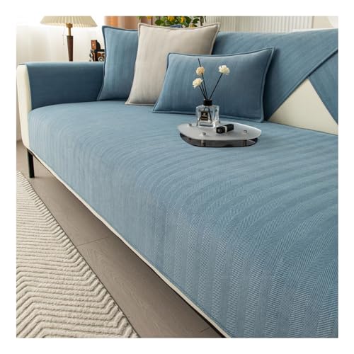 Housse de canapé antidérapante beige premium pour meuble en L - 2