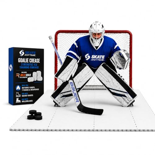 Skate Anytime - Goalie Value Package - Synthetic Ice for Hockey - Skateable Artificial Ice Tiles -...