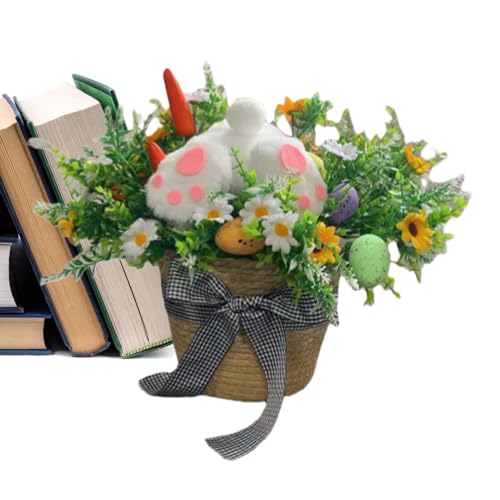 Lapin artificiel et œuf de Pâques sous forme de pot décoratif idéal