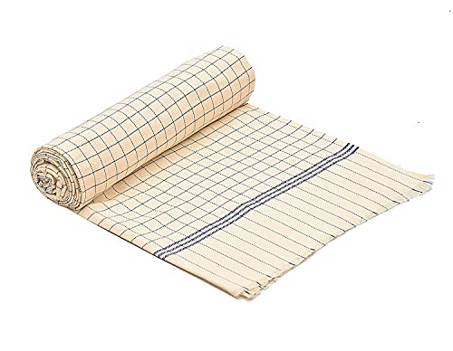 Image of 100% Cotton Soft Beautiful Coloured Chek Single Bed Size Skin Friendly Summer AC Blanket /Khes /Dohar /Top Sheet Set /Chadar (Yellow)