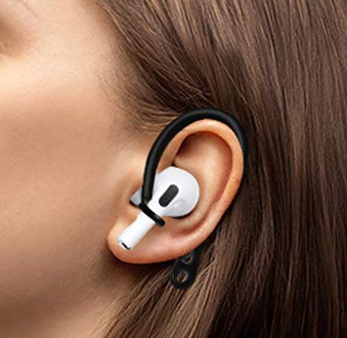 ALXCD Ear Hooks Compatible with AirPods Pro, Anti-Slip Over-Ear Soft TPU Earhook [Anti Slip][Anti Lost], Designed for AirPods Pro Headphones, 1 Pair, Black