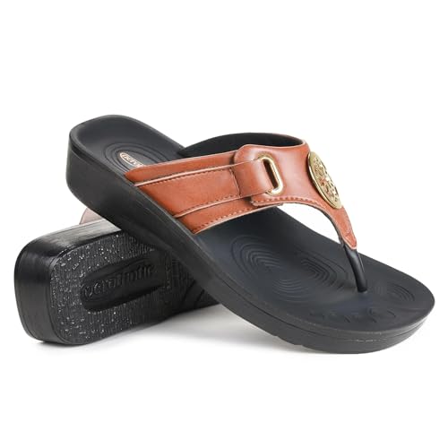 Image of AEROTHOTIC Arch Support Flip Flops for Women Comfortable Stylish Straps with Non Slip Footbed Fashion Dressy Sandals Outdoor Travel Vacation Essentials