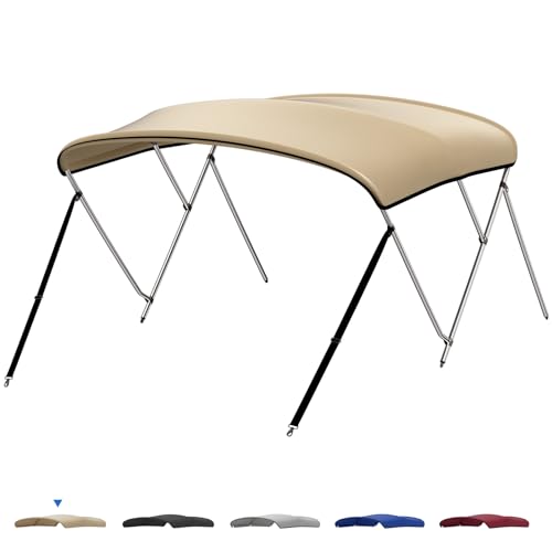 KEMIMOTO Bimini Top for Boat, Bimini Tops Cover 600D Marine Grade Canvas Boat Canopy with 6ft Length 54 in - 96 in Width 46 in Height, Includes Mounting Hardware, Straps Rear Support Poles by KEMIMOTO - Used condition - US$116.05