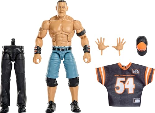 Mattel WWE Elite Collection Action Figure & Accessories, Premium Live Event John Cena Set, Wrestlemania with Sam Roberts Build-A-Figure Parts